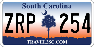 SC license plate ZRP254