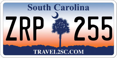 SC license plate ZRP255