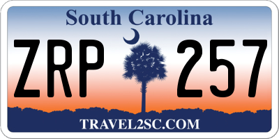SC license plate ZRP257