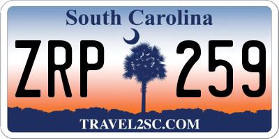 SC license plate ZRP259