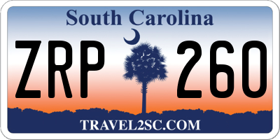 SC license plate ZRP260