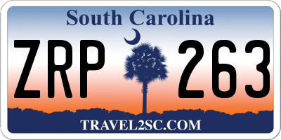 SC license plate ZRP263