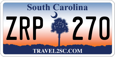 SC license plate ZRP270
