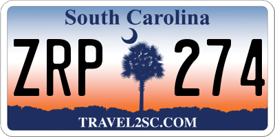 SC license plate ZRP274