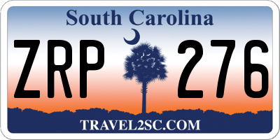 SC license plate ZRP276