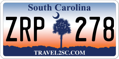 SC license plate ZRP278