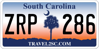 SC license plate ZRP286