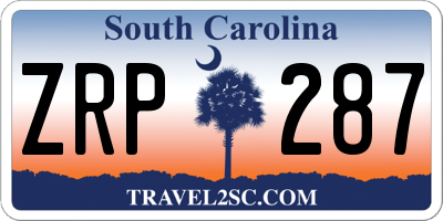 SC license plate ZRP287