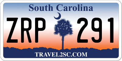 SC license plate ZRP291