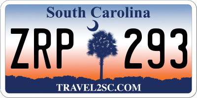 SC license plate ZRP293