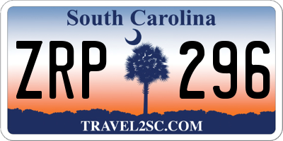 SC license plate ZRP296