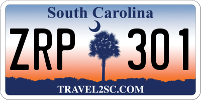 SC license plate ZRP301