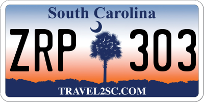 SC license plate ZRP303