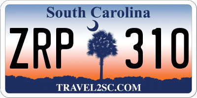 SC license plate ZRP310