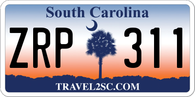 SC license plate ZRP311