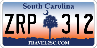 SC license plate ZRP312