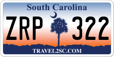 SC license plate ZRP322