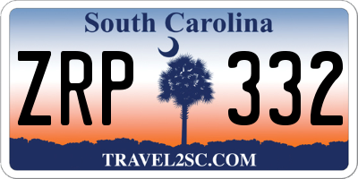 SC license plate ZRP332