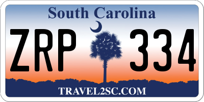 SC license plate ZRP334