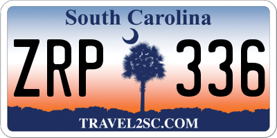 SC license plate ZRP336