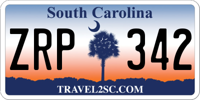SC license plate ZRP342