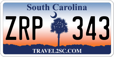 SC license plate ZRP343
