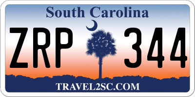 SC license plate ZRP344