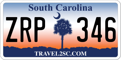 SC license plate ZRP346
