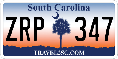 SC license plate ZRP347