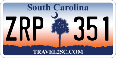 SC license plate ZRP351
