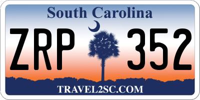 SC license plate ZRP352