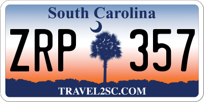 SC license plate ZRP357