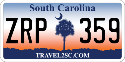 SC license plate ZRP359