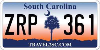 SC license plate ZRP361