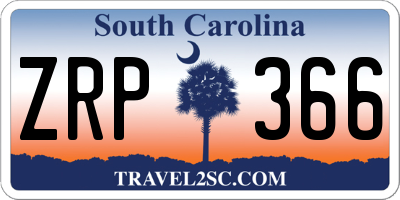 SC license plate ZRP366