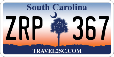 SC license plate ZRP367