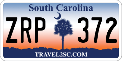 SC license plate ZRP372