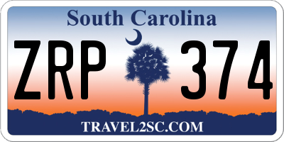 SC license plate ZRP374