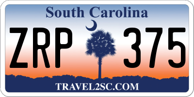 SC license plate ZRP375