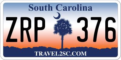 SC license plate ZRP376