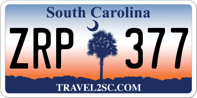 SC license plate ZRP377