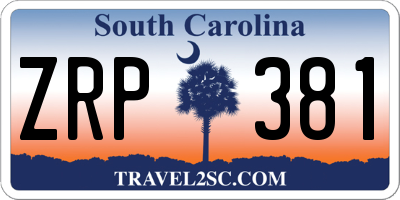 SC license plate ZRP381