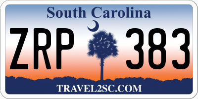 SC license plate ZRP383