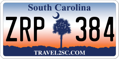 SC license plate ZRP384