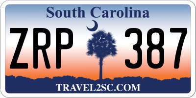 SC license plate ZRP387