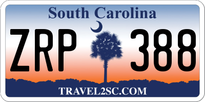 SC license plate ZRP388