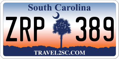 SC license plate ZRP389