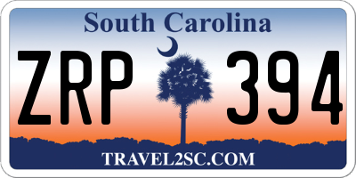 SC license plate ZRP394