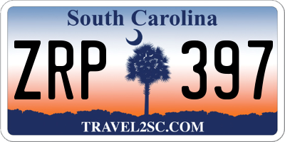 SC license plate ZRP397