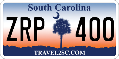 SC license plate ZRP400